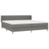 Cama box spring con colchón tela gris oscuro 200x200