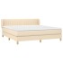 Cama box spring con colchón tela color crema 160x200