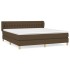 Cama box spring con colchón tela marrón oscuro 180x200