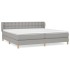 Cama box spring con colchón tela gris claro 200x200