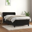 Cama box spring con colchón terciopelo negro 100x200 cm