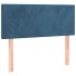 Cama box spring con colchón terciopelo azul oscuro 80x200