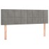 Cama box spring con colchón terciopelo gris claro 140x200