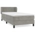 Cama box spring con colchón terciopelo gris claro 100x200