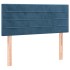 Cama box spring con colchón terciopelo azul oscuro 80x200