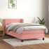 Cama box spring con colchón terciopelo rosa 100x200