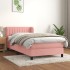 Cama box spring con colchón terciopelo rosa 80x200