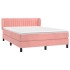 Cama box spring con colchón terciopelo rosa 140x190