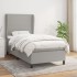 Cama box spring con colchón tela gris claro 100x200