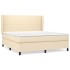 Cama box spring con colchón tela color crema 160x200