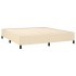 Cama box spring con colchón tela color crema 160x200