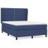 Cama box spring con colchón tela azul 140x200