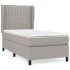 Cama box spring con colchón tela gris claro 100x200