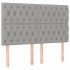 Cama box spring con colchón tela gris claro 140x190