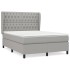 Cama box spring con colchón tela gris claro 140x200