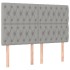 Cama box spring con colchón tela gris claro 140x200