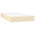 Cama box spring con colchón tela color crema 80x200
