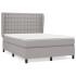 Cama box spring con colchón tela gris claro 140x200