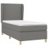 Cama box spring con colchón tela gris oscuro 100x200