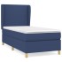 Cama box spring con colchón tela azul 80x200
