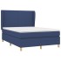 Cama box spring con colchón tela azul 140x190