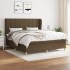 Cama box spring con colchón tela marrón oscuro 160x200