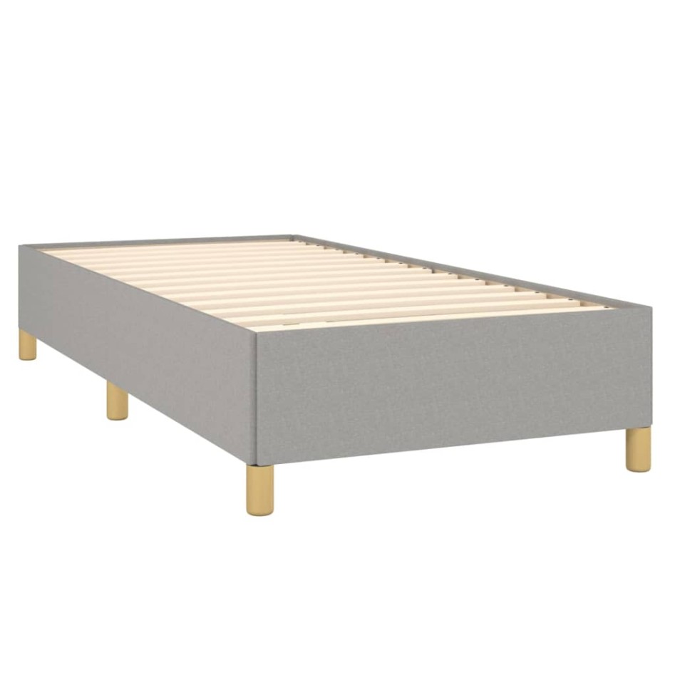 Cama box spring con colchón tela gris claro 100x200