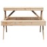 Mesa de pícnic madera maciza de pino 105x134x75