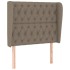 Cama box spring con colchón tela gris taupe 90x200