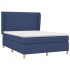 Cama box spring con colchón tela azul 140x200