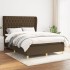 Cama box spring con colchón tela marrón oscuro 140x200