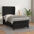 Cama box spring con colchón cuero sintético negro 90x190