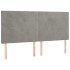 Cama box spring con colchón terciopelo gris claro 180x200