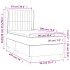 Cama box spring con colchón terciopelo gris oscuro 90x190