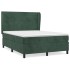 Cama box spring con colchón terciopelo verde oscuro 140x200
