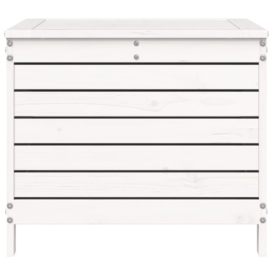 Taburete de jardín madera maciza de pino blanco 62x63,5x53,5