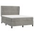 Cama box spring con colchón terciopelo gris claro 140x200