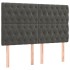Cama box spring con colchón terciopelo gris oscuro 160x200
