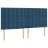 Cama box spring con colchón terciopelo azul oscuro 160x200