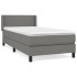 Cama box spring con colchón tela gris oscuro 100x200