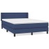 Cama box spring con colchón tela azul 140x190