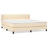 Cama box spring con colchón tela color crema 160x200