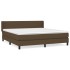 Cama box spring con colchón tela marrón oscuro 180x200