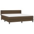 Cama box spring con colchón tela marrón oscuro 180x200
