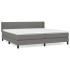 Cama box spring con colchón tela gris oscuro 200x200