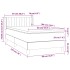 Cama box spring con colchón tela gris taupe 90x190