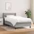 Cama box spring con colchón tela gris claro 90x190