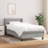Cama box spring con colchón tela gris claro 100x200