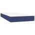 Cama box spring con colchón tela azul 80x200