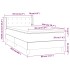Cama box spring con colchón tela azul 80x200